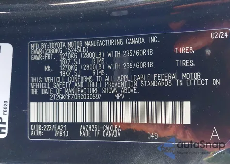 2024 Lexus Nx 350H Premium z USA, uszkodzony, nr VIN 2T2GKCEZ0RC030597